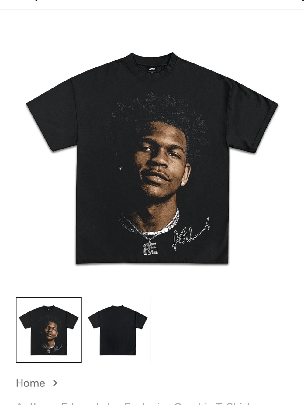 Black Short Sleeve Graphic Crewneck T‑Shirt